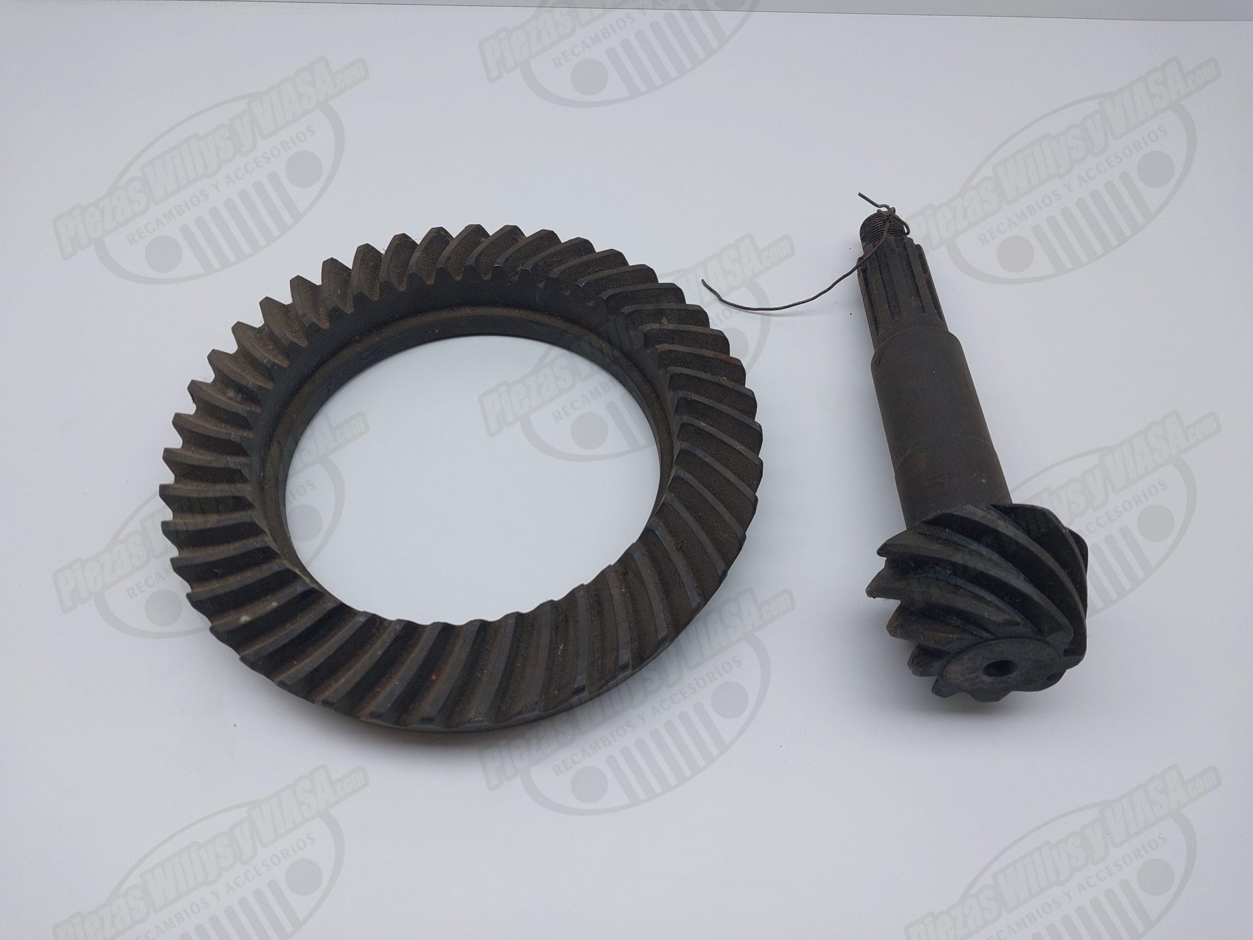 corona y piñon 43/8 eje trasero militar