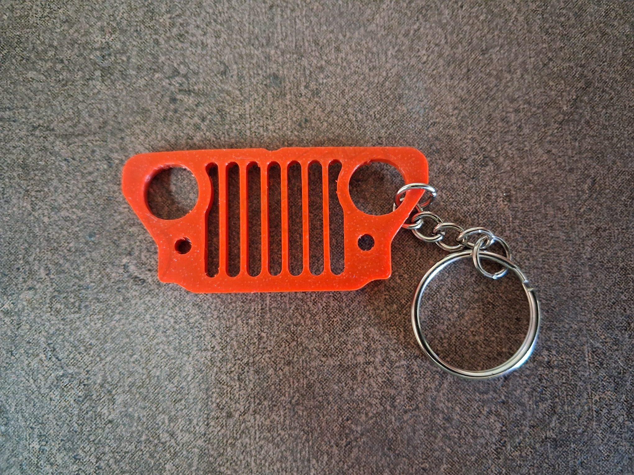 llavero calandra jeep willys cj2a-cj3a rojo