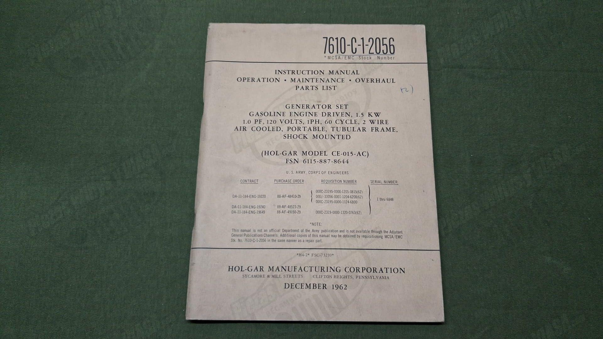 generator set gasoline 1,5 kw