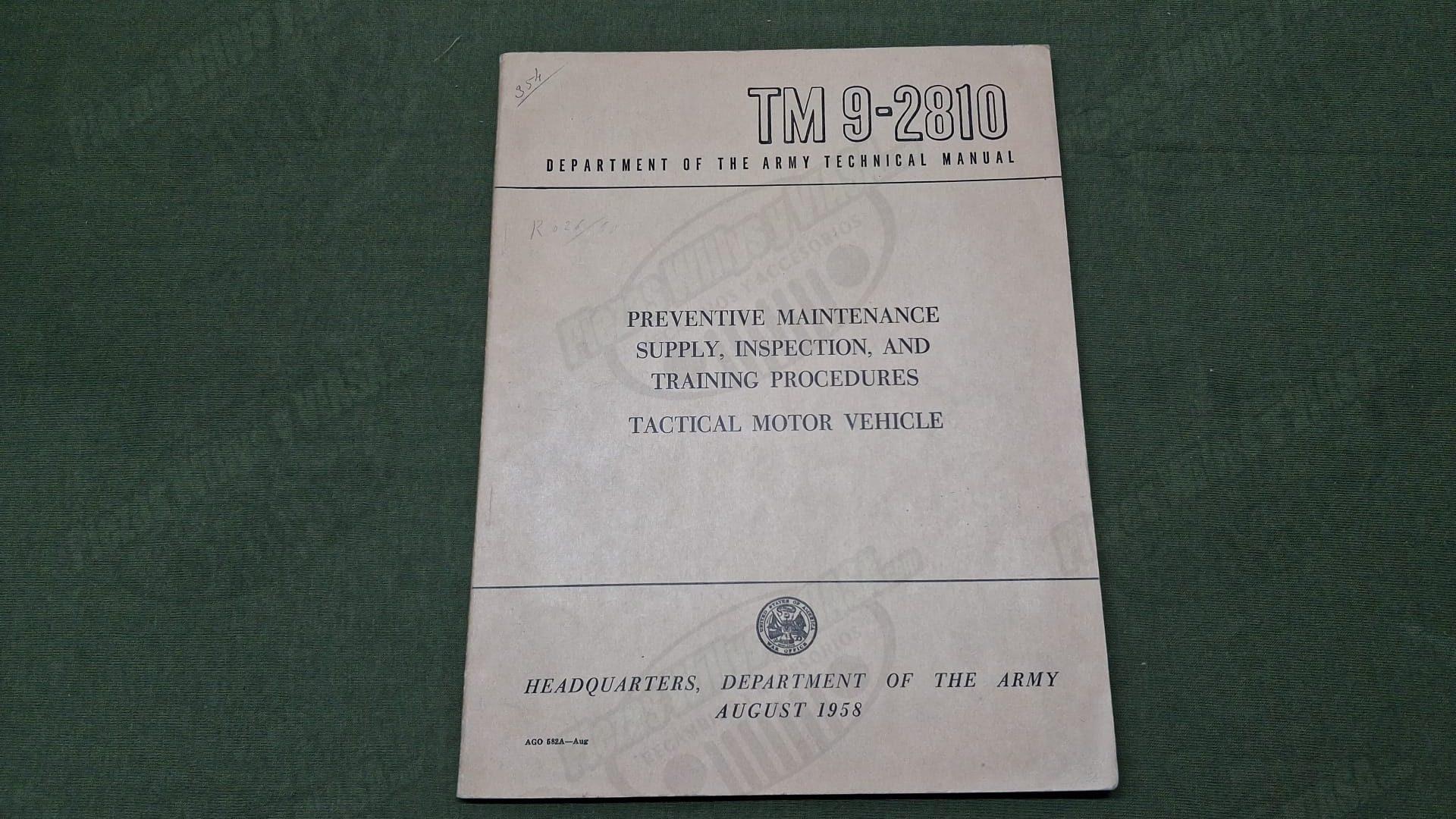 preventive maintenance tactical motor vehicle